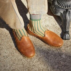 Sabah Leather Slip-On Shoes in Tan